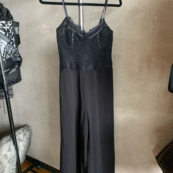 Bardot Pants - Bardot Corset Wide Leg Jumpsuit